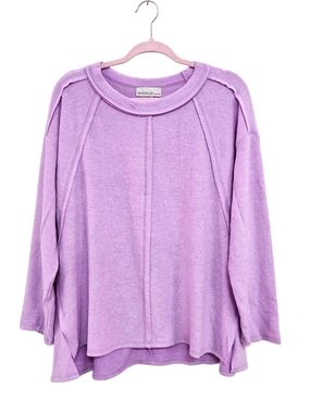 New Zenana Henley Top Women Plus Size 1X 2X Pink Purple
